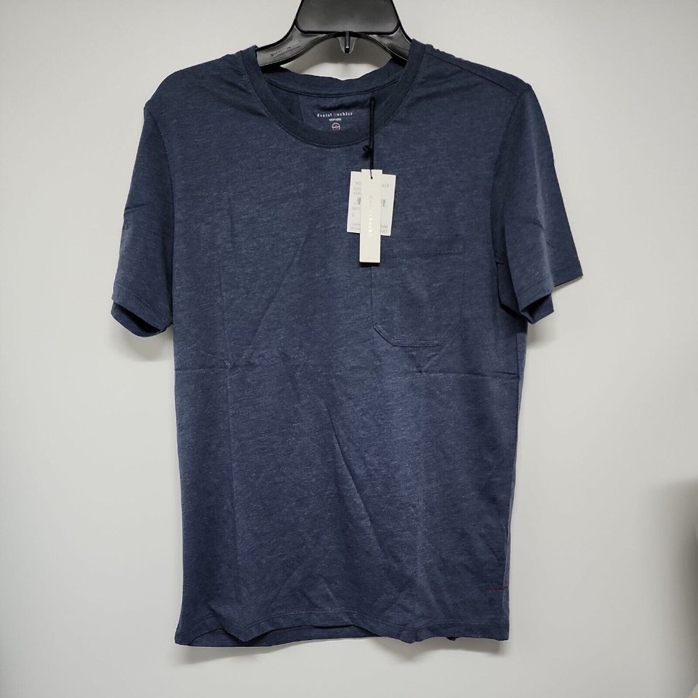 NEW Crew Neck Pajama T-Shirt DANIEL BUCHLER Mens Size Small Blue Short Sleeve